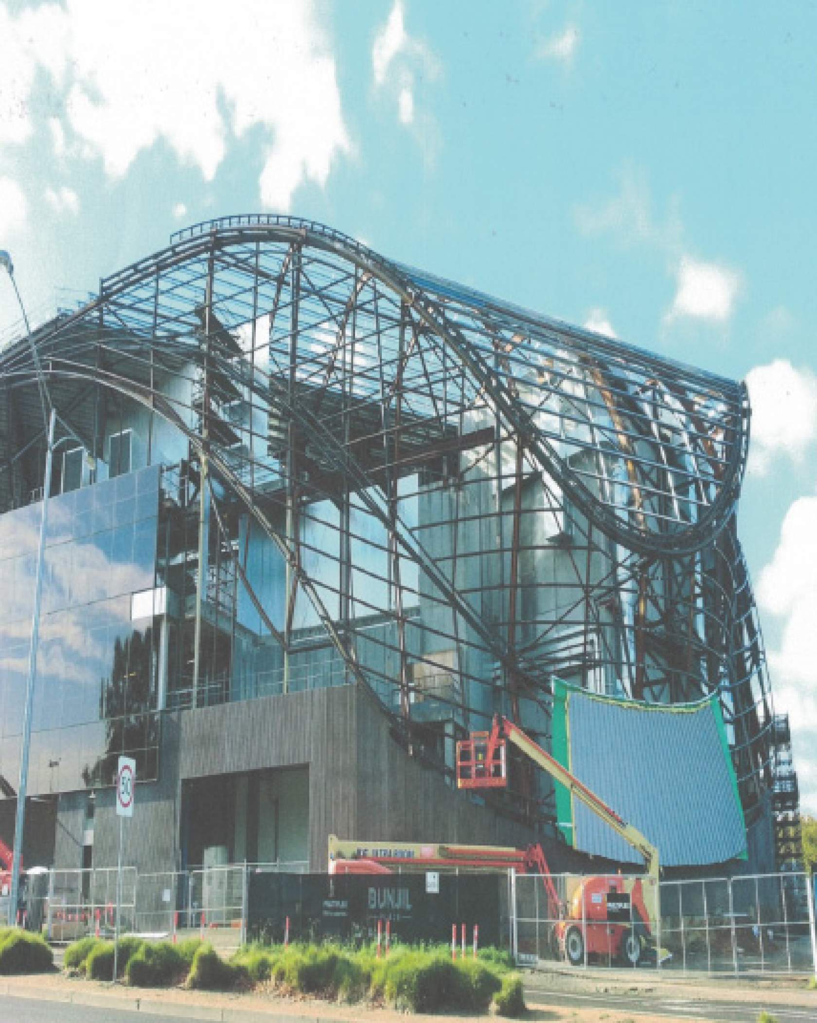 Bunjil Place roof in construction