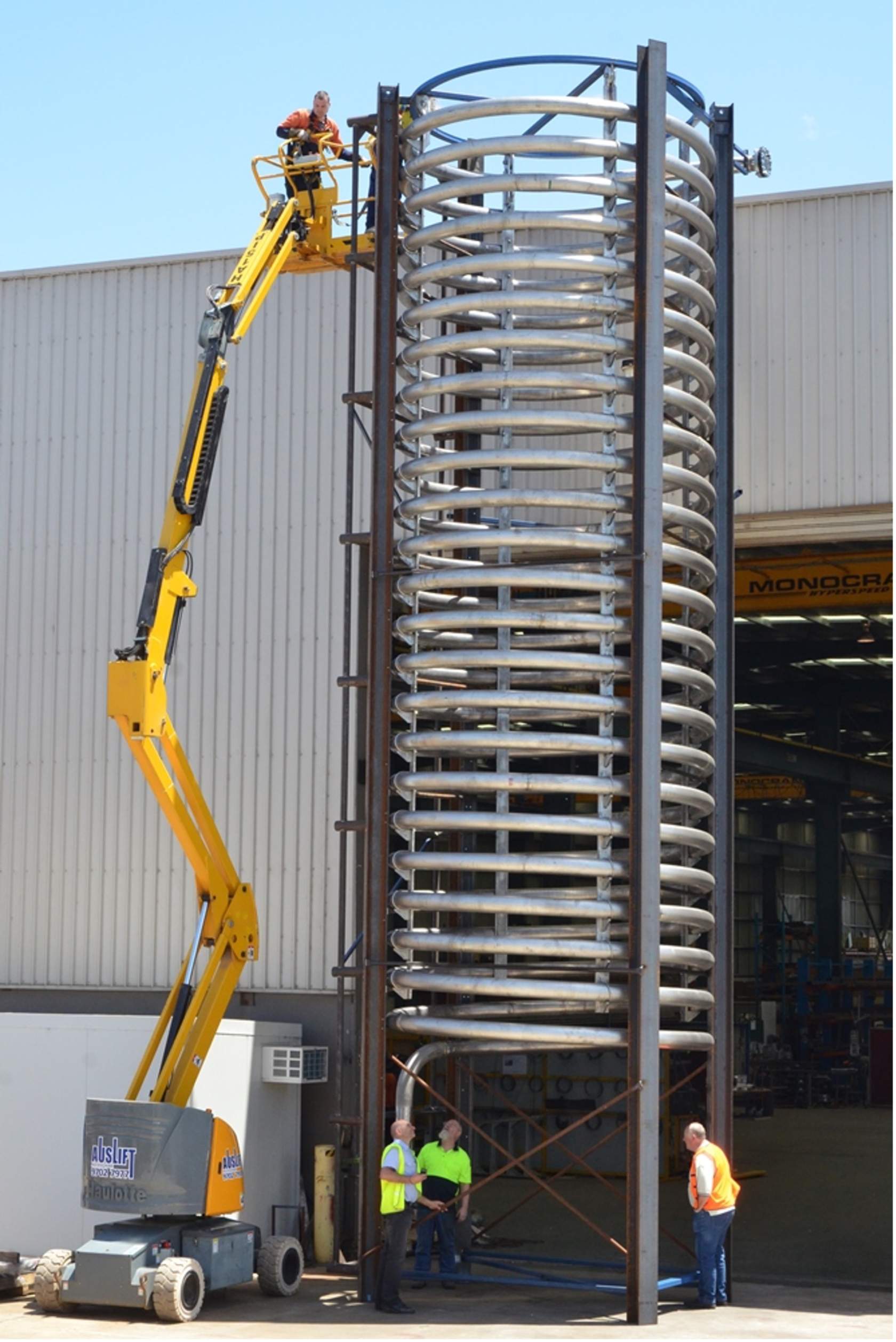 Pressure testing 150nb Inconel pipe coil for Millennium Inorganic Chemicals